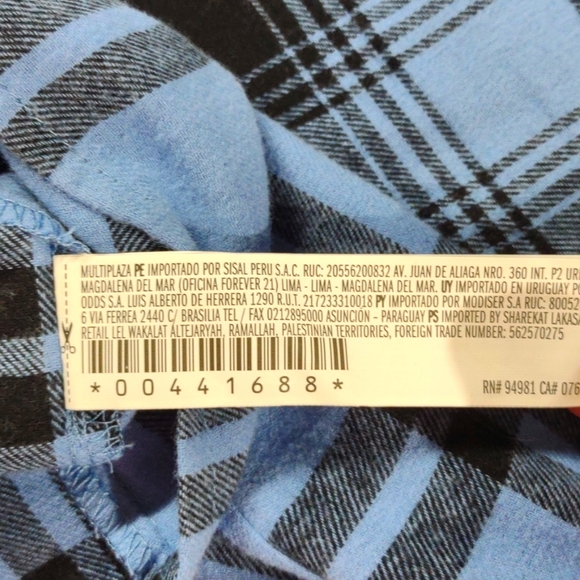 Forever 21 blue and black Medium Flannel button down Shirt - Picture 7 of 9